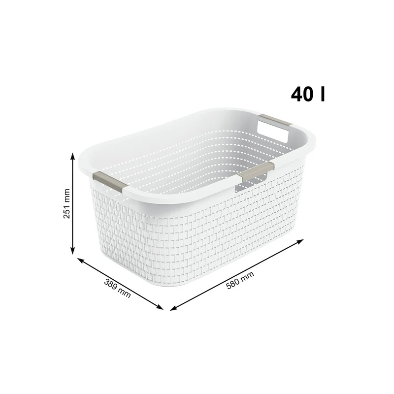 2er Set Country Wäschekorb 40l 2tlg.