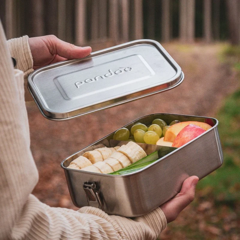 Lunchbox aus Edelstahl mit Trennsteg