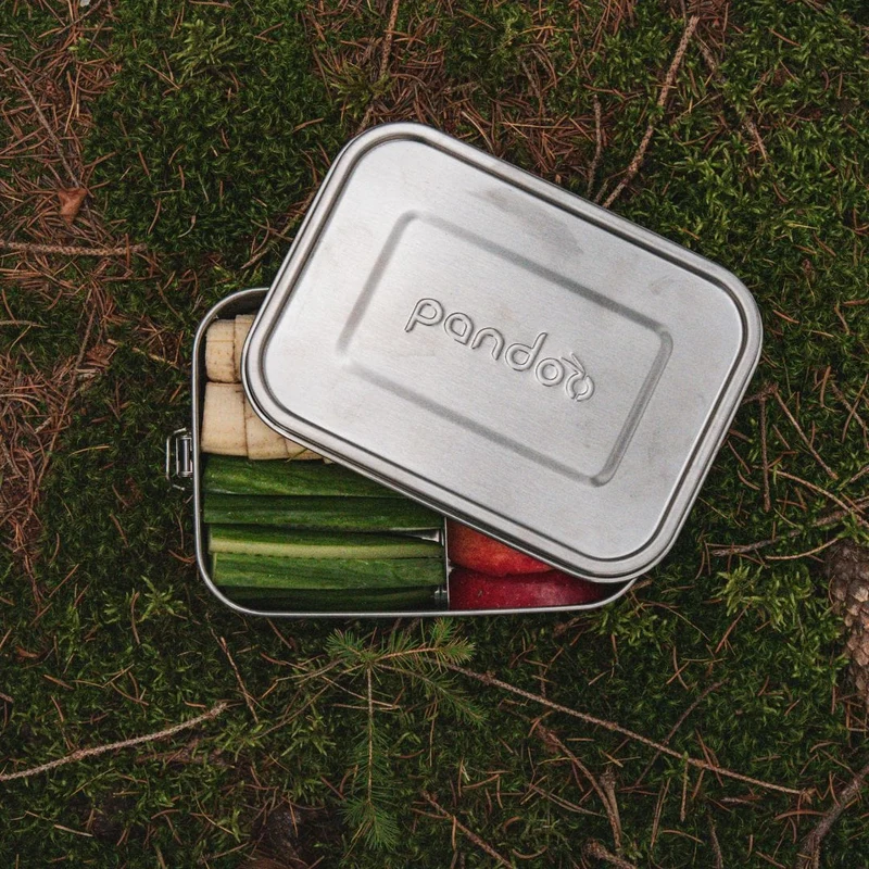 Lunchbox aus Edelstahl mit Trennsteg