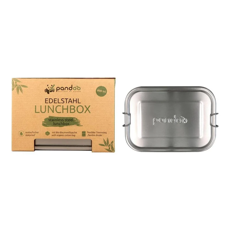 Lunchbox aus Edelstahl mit Trennsteg