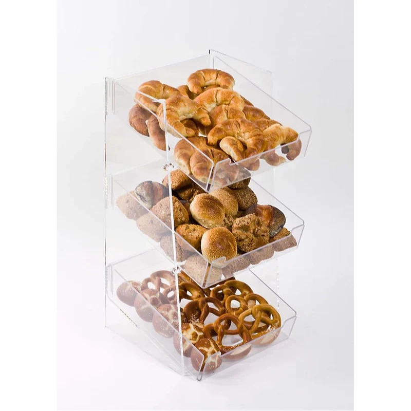 Food Display Acryl – 3 Etagen für Brot, Gebäck & Snacks