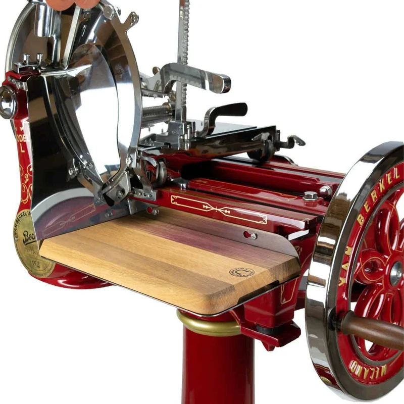 Berkel Volano L16 nostalgische Schwungrad Aufschnittmaschine Rot + handgefertigtem Einlegebrett