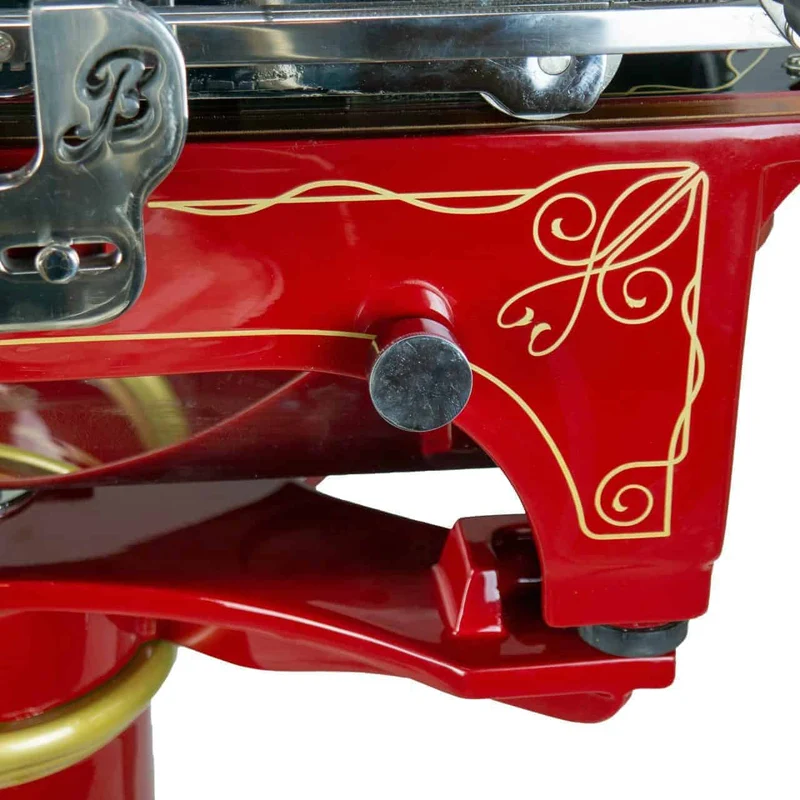Berkel Volano L16 nostalgische Schwungrad Aufschnittmaschine Rot + handgefertigtem Einlegebrett