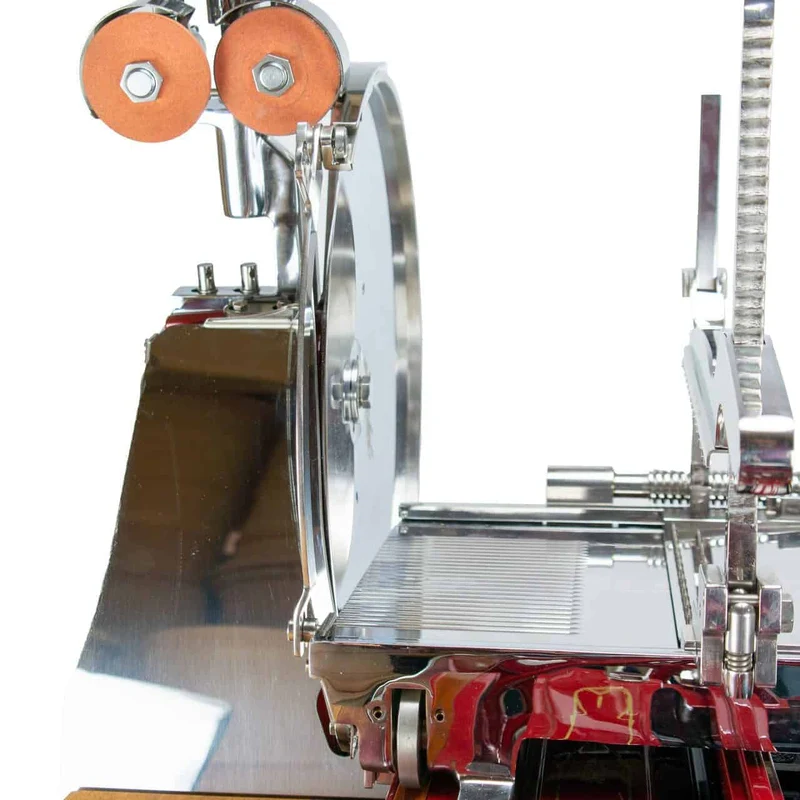 Berkel Volano L16 nostalgische Schwungrad Aufschnittmaschine Rot + handgefertigtem Einlegebrett