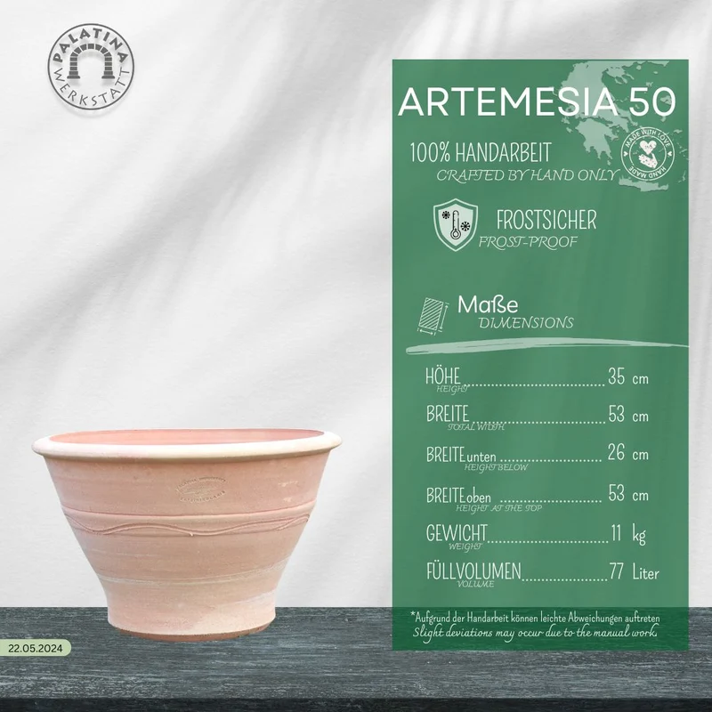 Terracotta Pflanztopf "Artemesia", B=50 cm