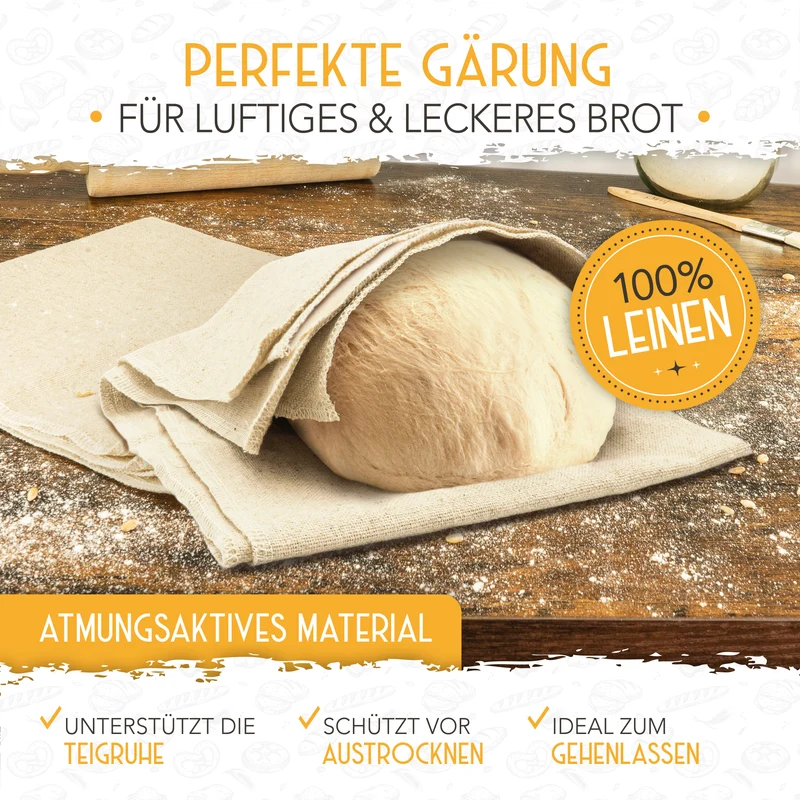 Baguette Backform (4 Mulden) + Bäckermesser + Bäckerleinen