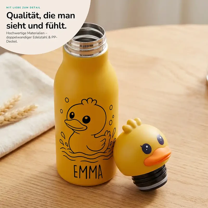 Personalisierte Trinkflasche Kinder Ente – 450 ml