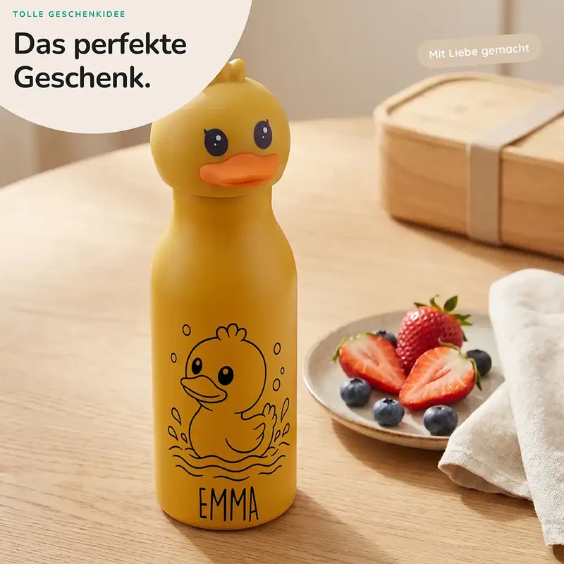 Personalisierte Trinkflasche Kinder Ente – 450 ml