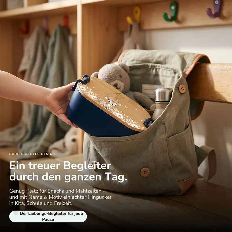 Brotdose Kinder personalisiert, Rehkitz Geweih