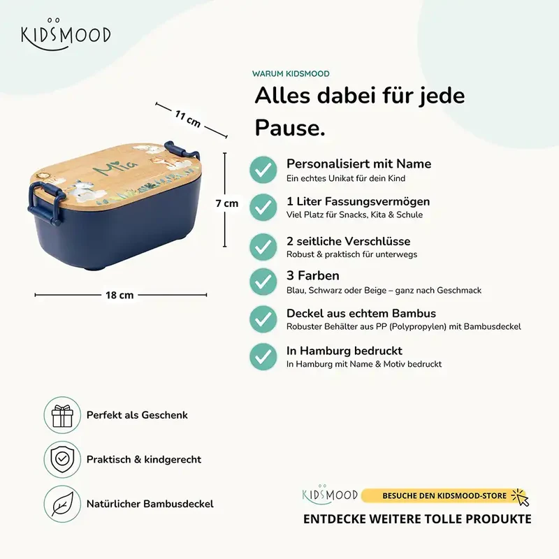 Brotdose Kinder personalisiert, Safari Tiere