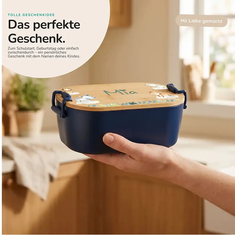 Brotdose Kinder personalisiert, Safari Tiere