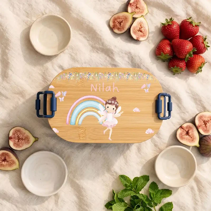 Brotdose Kinder personalisiert, Ballerina Regenbogen