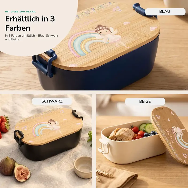 Brotdose Kinder personalisiert, Ballerina Regenbogen