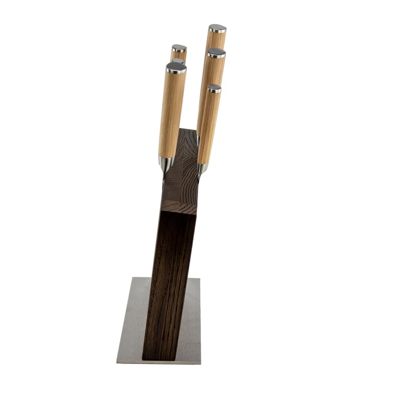 KAI Shun Classic White Damastmesser-Set + Magnet-Messerblock aus Räuchereiche Böker