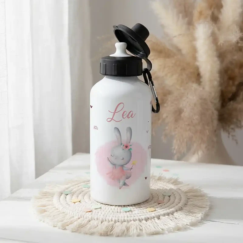 Personalisierte Trinkflasche Kinder – Hase Ballerina