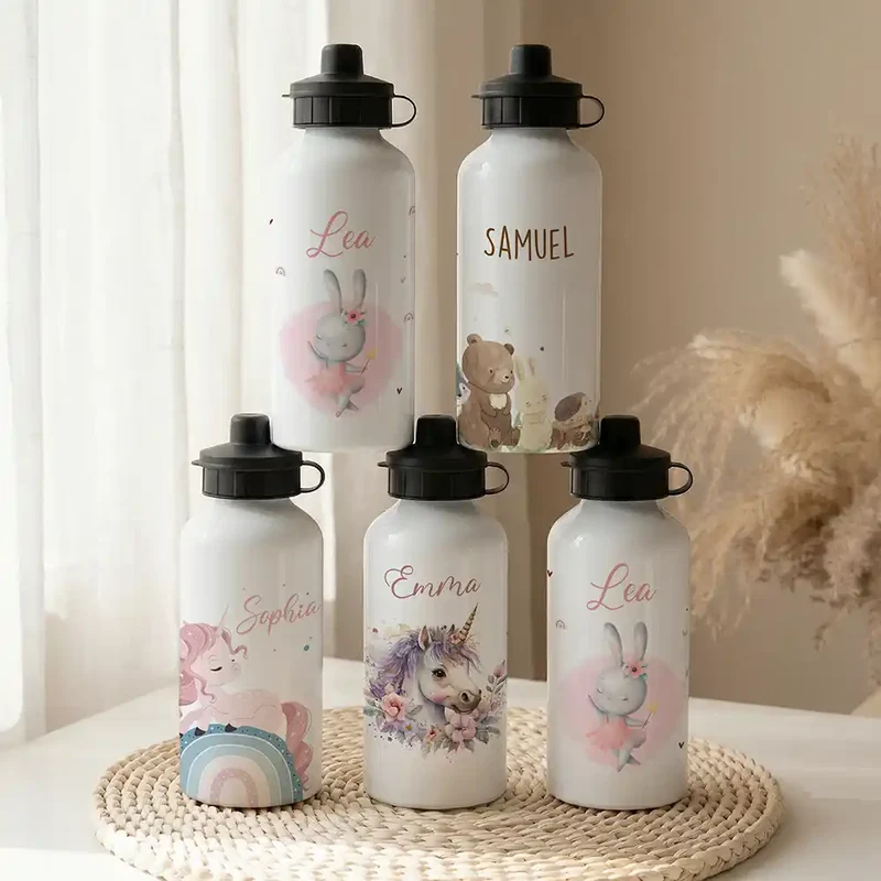 Personalisierte Trinkflasche Kinder – Hase Ballerina