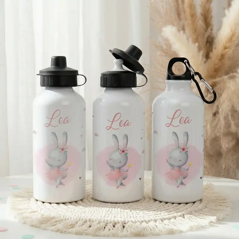 Personalisierte Trinkflasche Kinder – Hase Ballerina