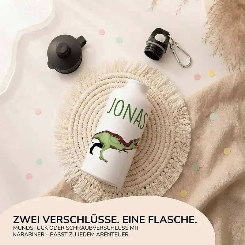 Personalisierte Trinkflasche Kinder – Dino T-Rex