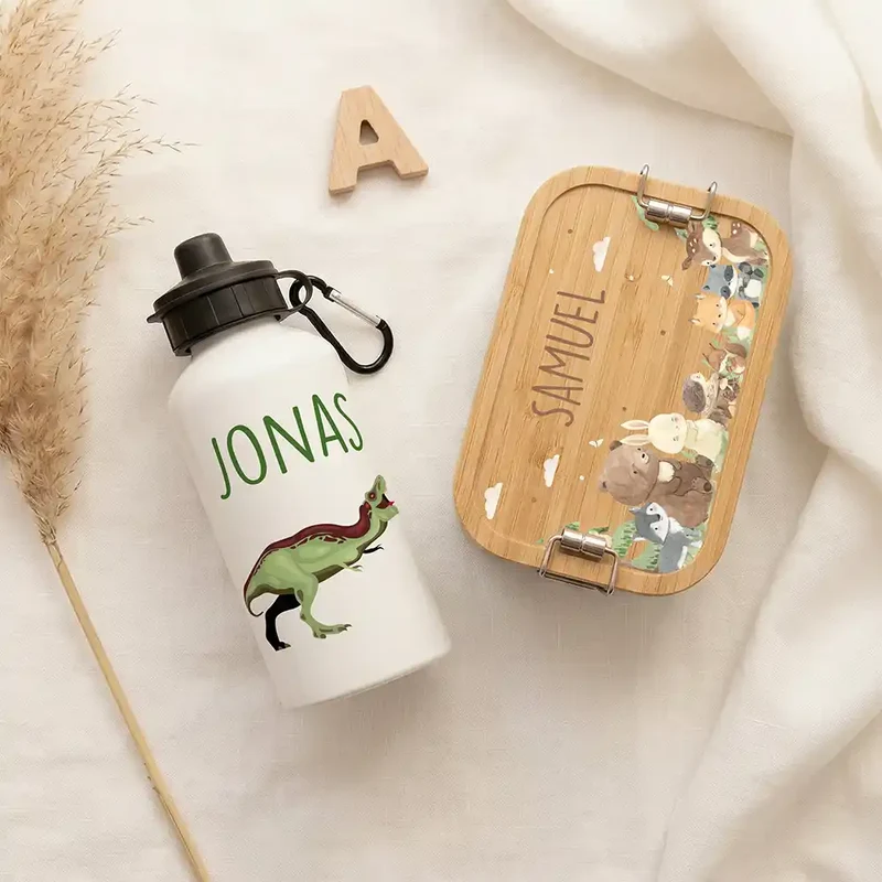 Personalisierte Trinkflasche Kinder – Dino T-Rex