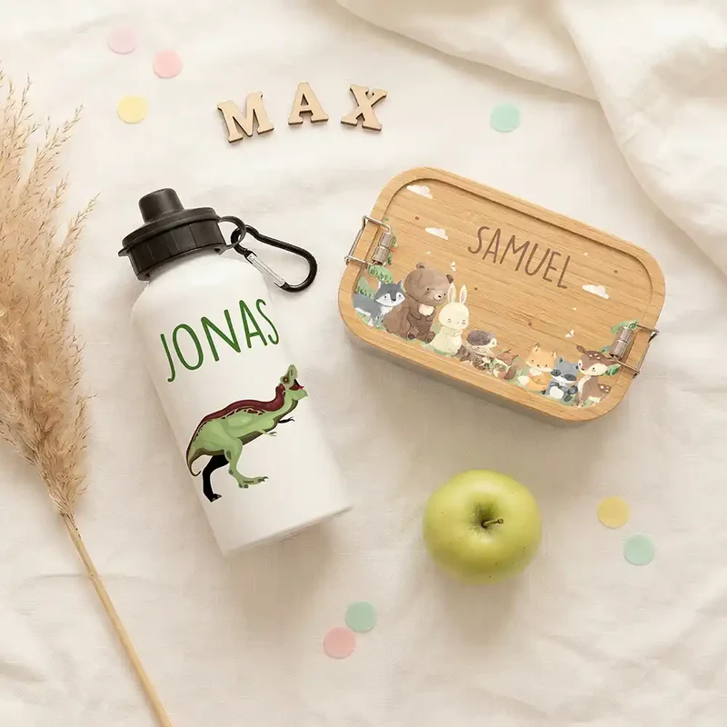 Personalisierte Trinkflasche Kinder – Dino T-Rex