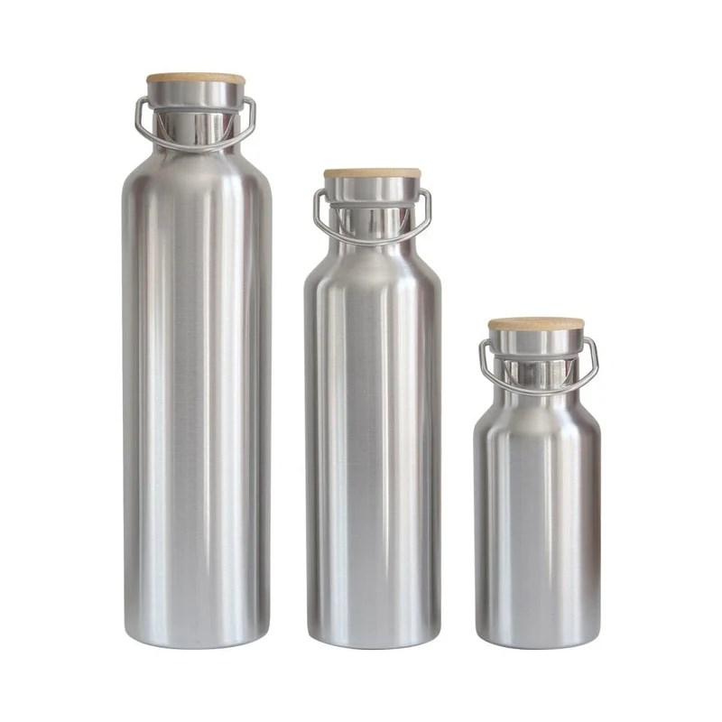 Edelstahl Trinkflasche mit oder ohne Isolierung