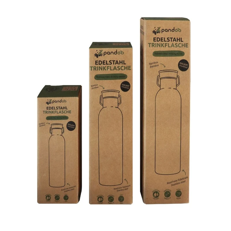 Edelstahl Trinkflasche mit oder ohne Isolierung