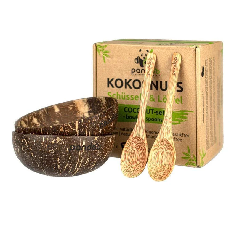 Kokosnuss-Set | 2 Schüsseln und 2 Löffel