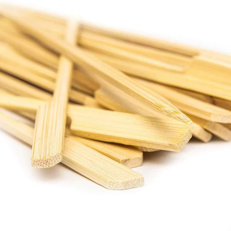 30 Grillsticks mit breitem Griff aus Bambus