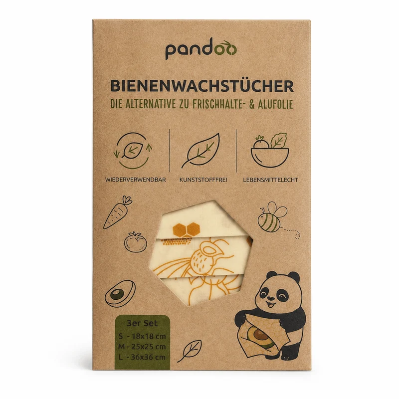 Bienenwachstücher Starter Set (3 Größen) - Ersetzt Plastikfolie