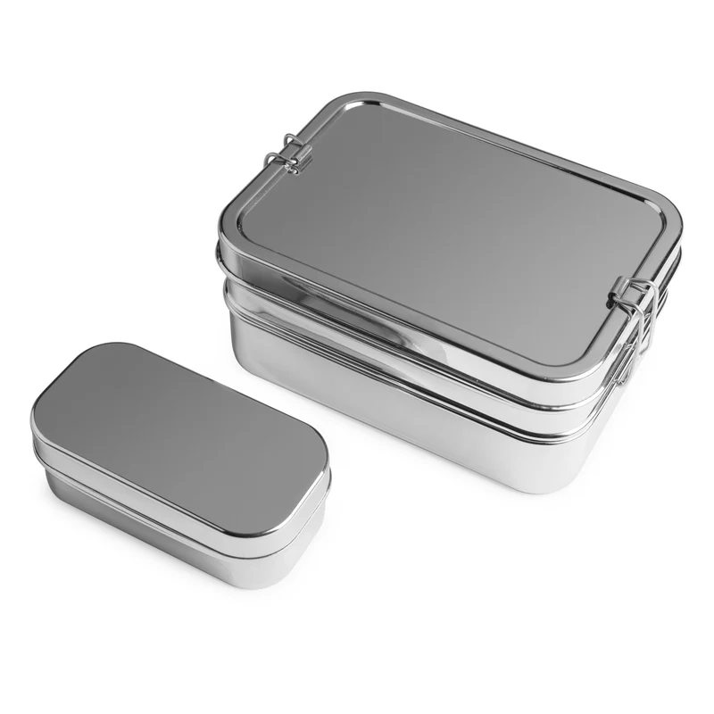 Brotzeit Lunchbox 3in1 BIG Three in one Brotdose Jausenbox aus Edelstahl, BPA-frei