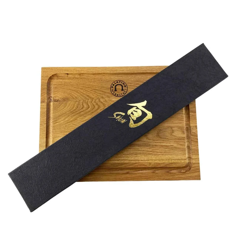 Kai Shun Classic DM-0704 Schinkenmesser, 23 cm Klinge Damast + Eichenbrett, 30x22 cm