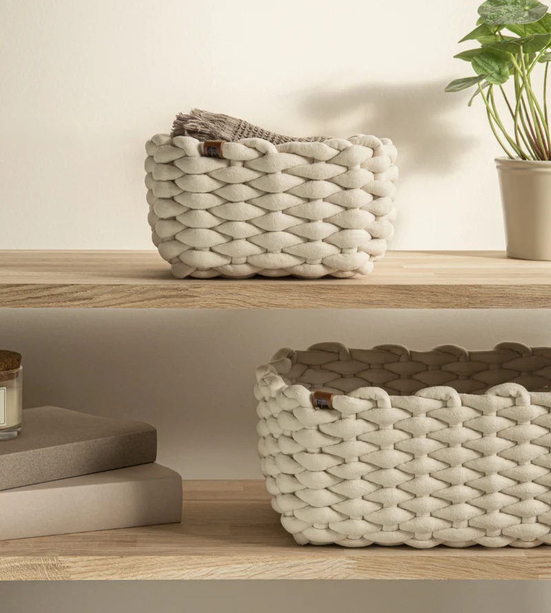BASKET Aufbewahrungskorb Weiss S - 15x20x11cm