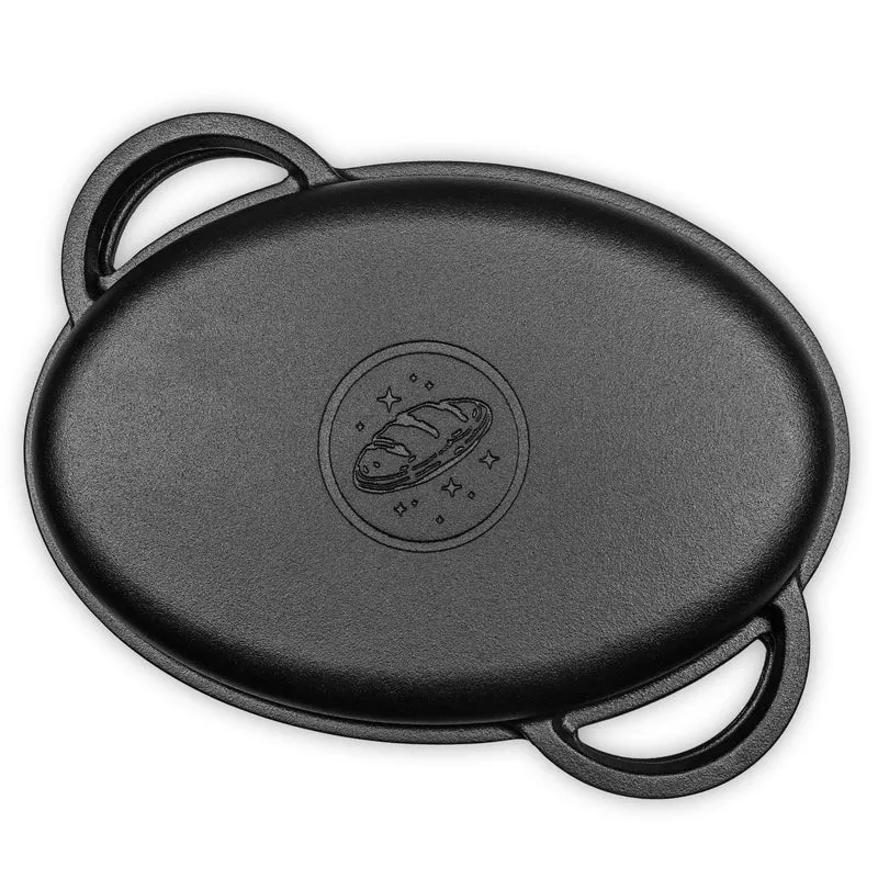 2-in-1 Gusseisen Bräter 6,0l mit Deckel inkl. Gärkorb