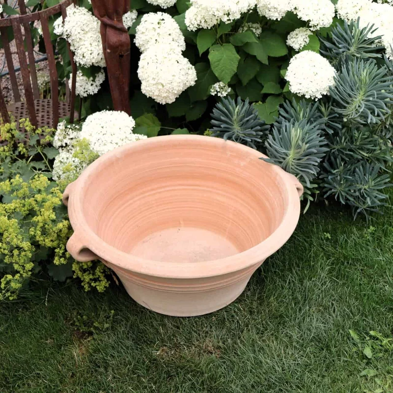 Kreta Keramik Terracotta Pflanz- und Wasserschale "Crocus", B=70 cm