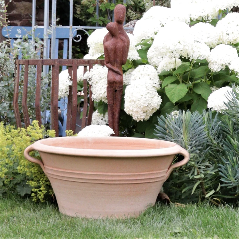 Kreta Keramik Terracotta Pflanz- und Wasserschale "Crocus", B=70 cm