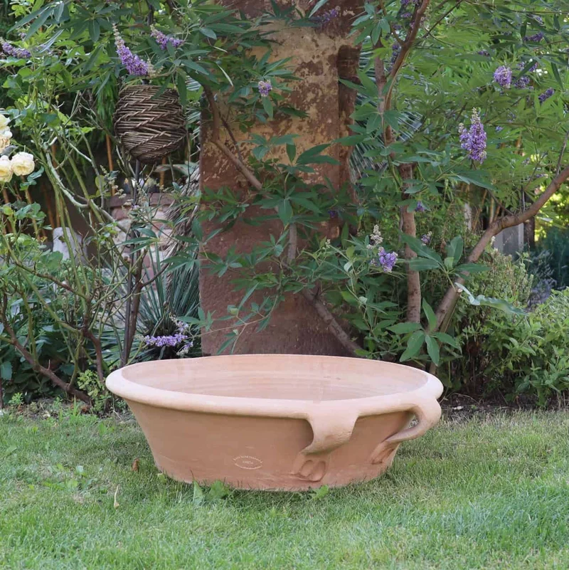 Kreta Keramik Terracotta Pflanzschale "Crocus", B=50 cm
