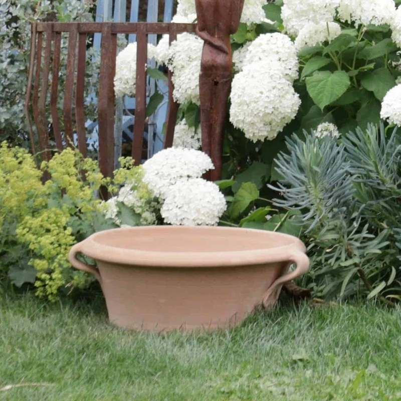 Kreta Keramik Terracotta Pflanzschale "Crocus", B=50 cm