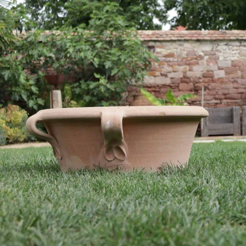 Kreta Keramik Terracotta Pflanzschale "Crocus", B=50 cm