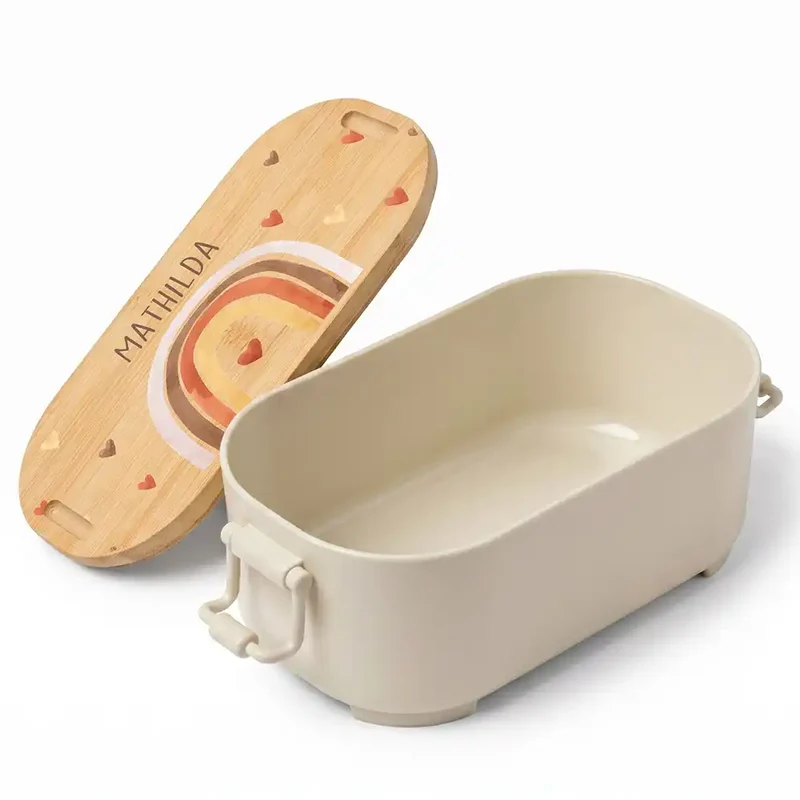 Brotdose Kinder personalisiert, Boho Regenbogen