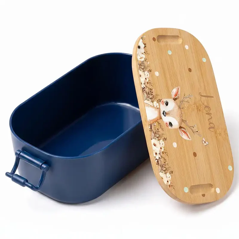 Brotdose Kinder personalisiert, Rehkitz Boho