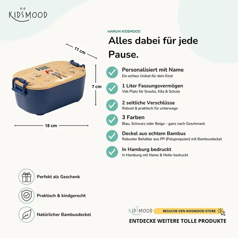 Brotdose Kinder personalisiert, Pirat