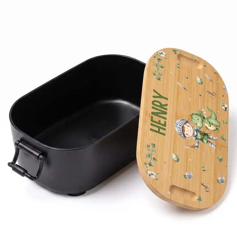 Brotdose Kinder personalisiert, Ritter mit Drache