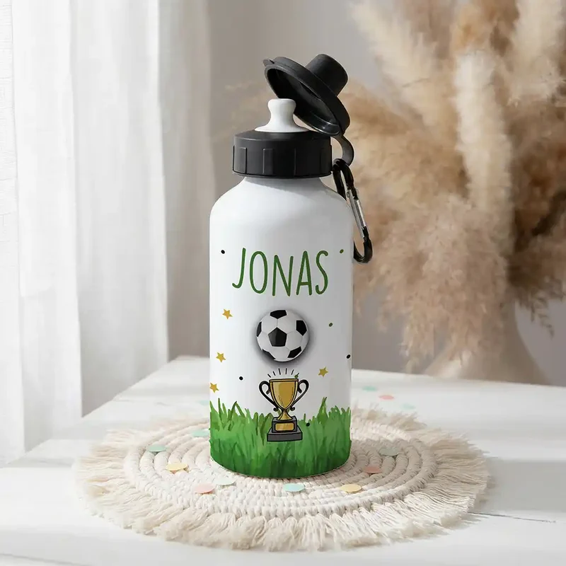 Personalisierte Trinkflasche Kinder – Fußball Pokal