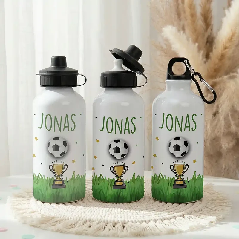 Personalisierte Trinkflasche Kinder – Fußball Pokal