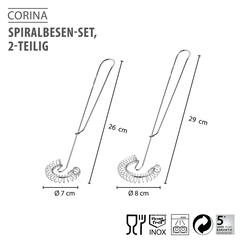 -GEFU- "CORINA" Spiralbesen-Set 2-teilig Edelstahl