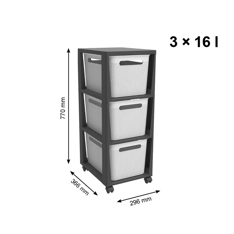Tower mit Rollen 3 x 16 l BRISEN
