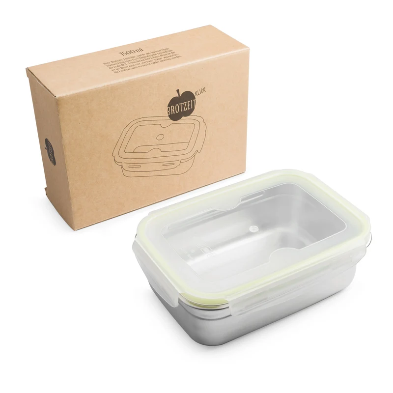 Brotzeit klick Brotdose Lunchbox aus Edelstahl BPA-frei dicht verschließbar