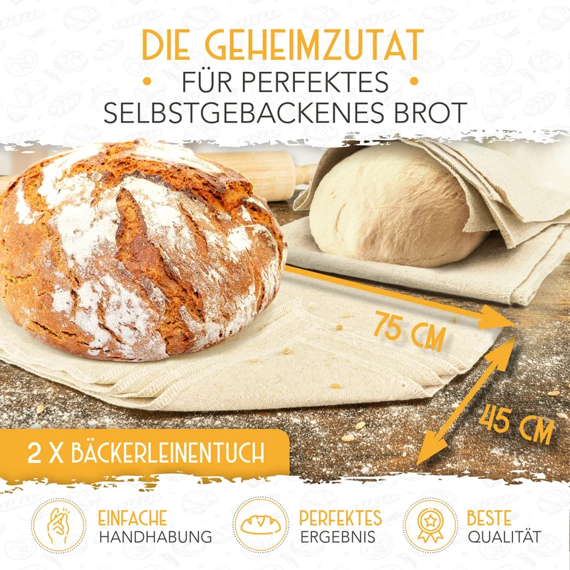 Bäckerleinen-Set + 2x Bäckermesser
