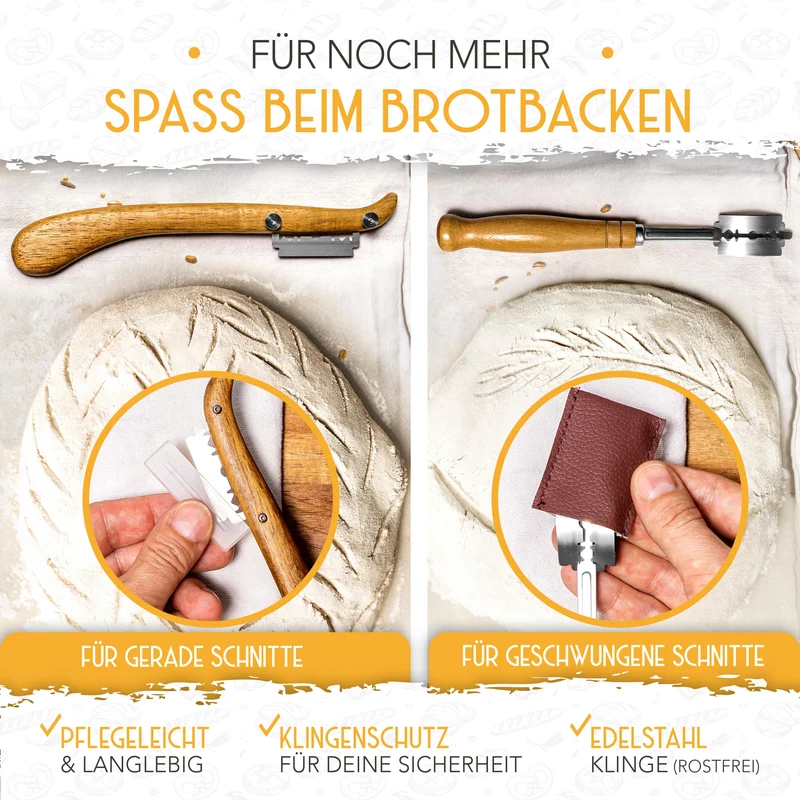 Bäckerleinen-Set + 2x Bäckermesser