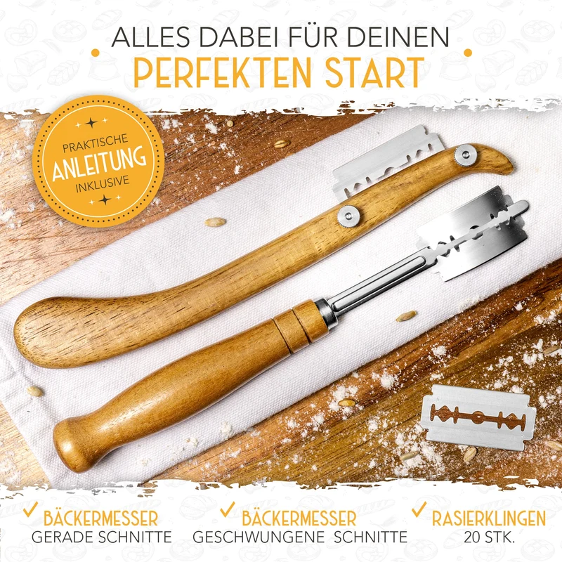 Bäckermesser 2er Set inkl. Rasierklingen